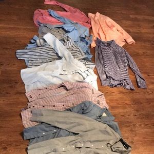Lot 12 Men’s long sleeve dress shirts mixed brands